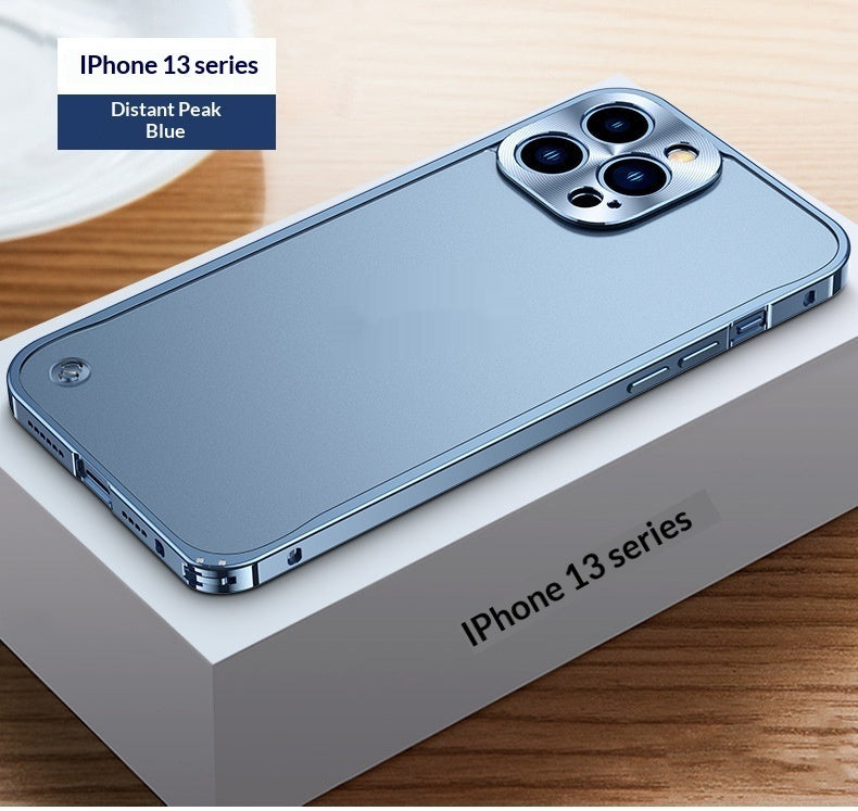 Magnetic Metal-frame Lens Case With Frosted Transparent Design And Seahorse Clasp For Phones