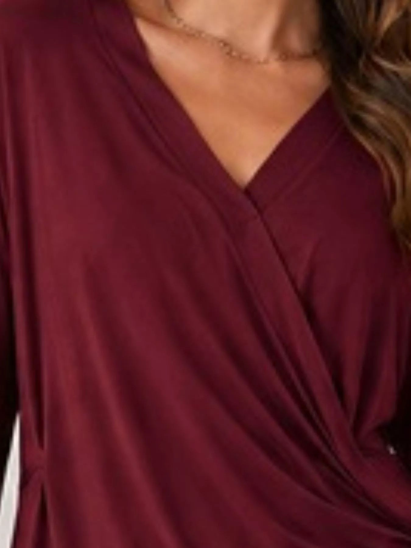 Long Sleeve Wrap T-Shirt with Side Knot Detail