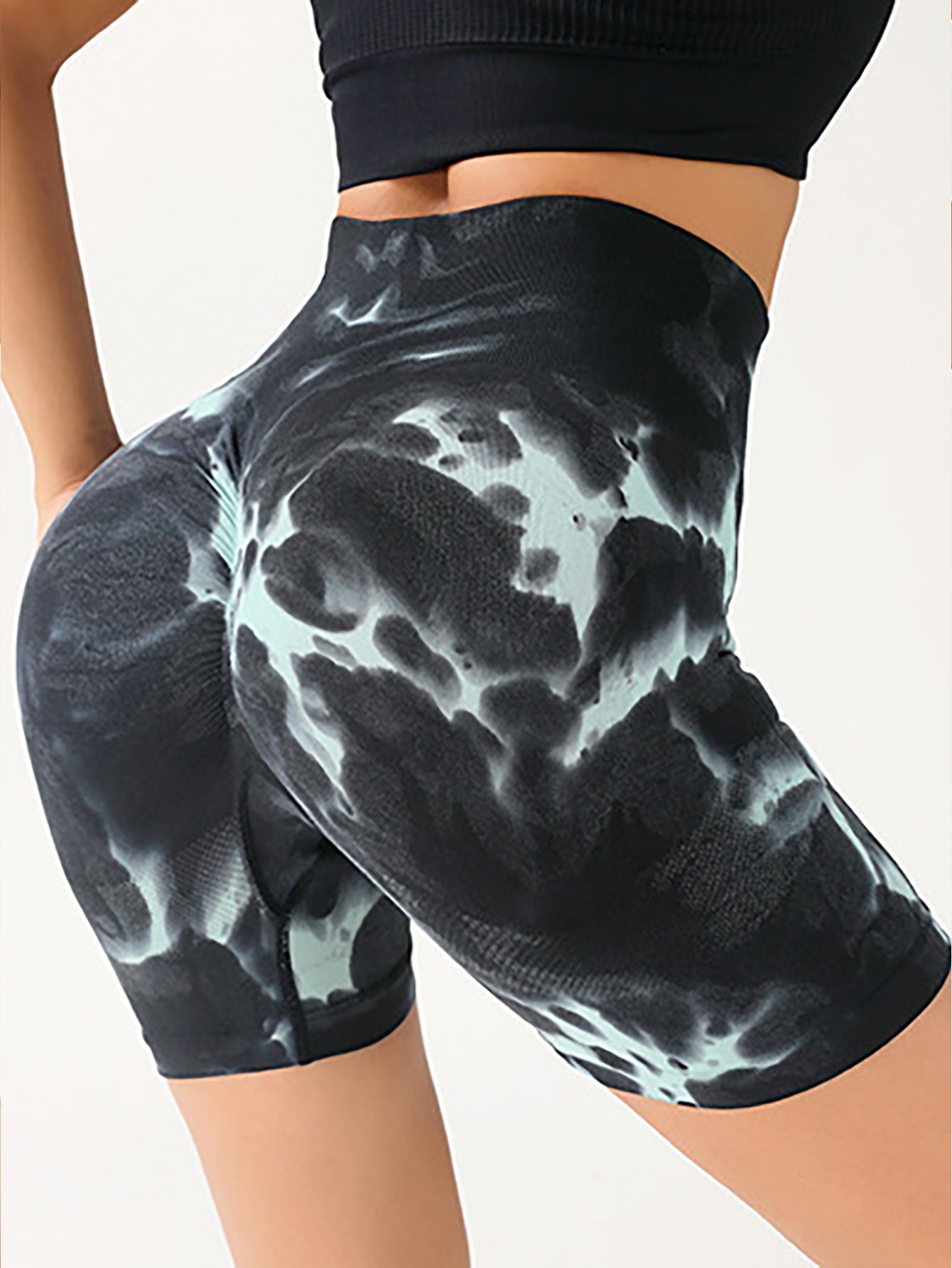 Pantalones cortos de cintura alta con control de abdomen para mujer
