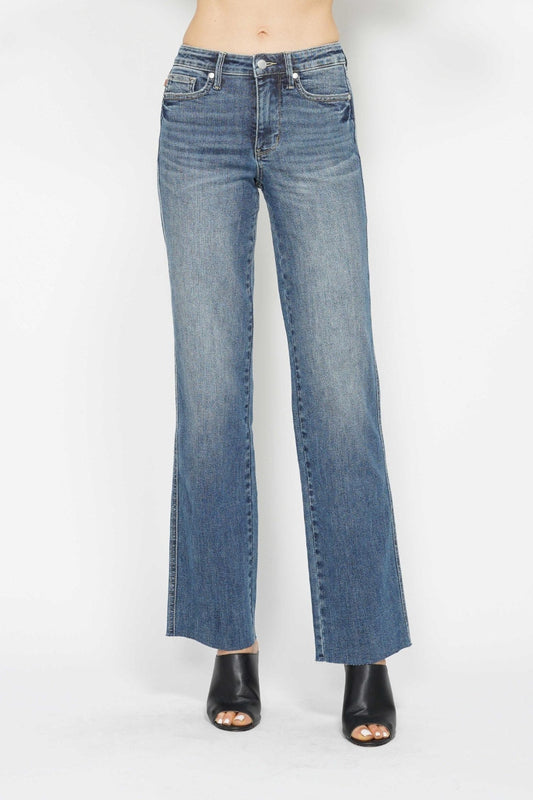 Jeans rectos Judy Blue de talla completa con control de abdomen