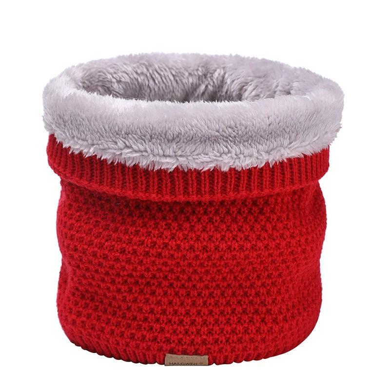 Men's Knitted Velvet Padded Neck Protection Scarf
