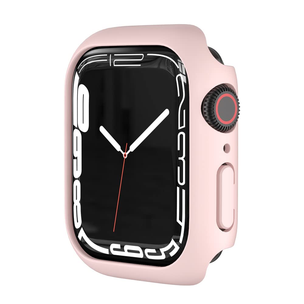 SOLOLUP Compatible for Apple Watch Case 41mmHard PC Case Frame Anti-scratch Bumper Protective Cover for Apple Watch Series 8 for Apple Watch Series 7Pink