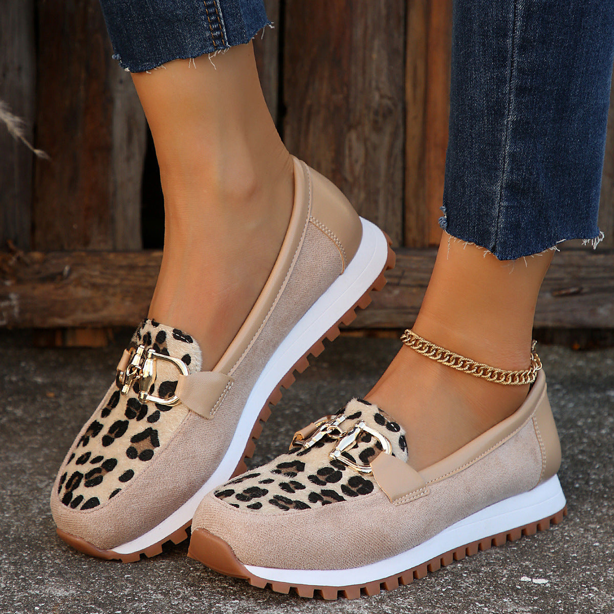 Women's Metal Buckle Flat Shoes