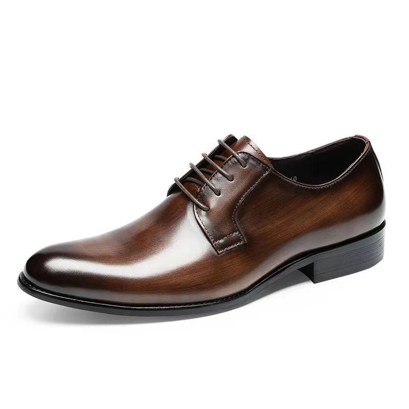 Men's Hand-Rubbed Lace-Up Leather Shoes