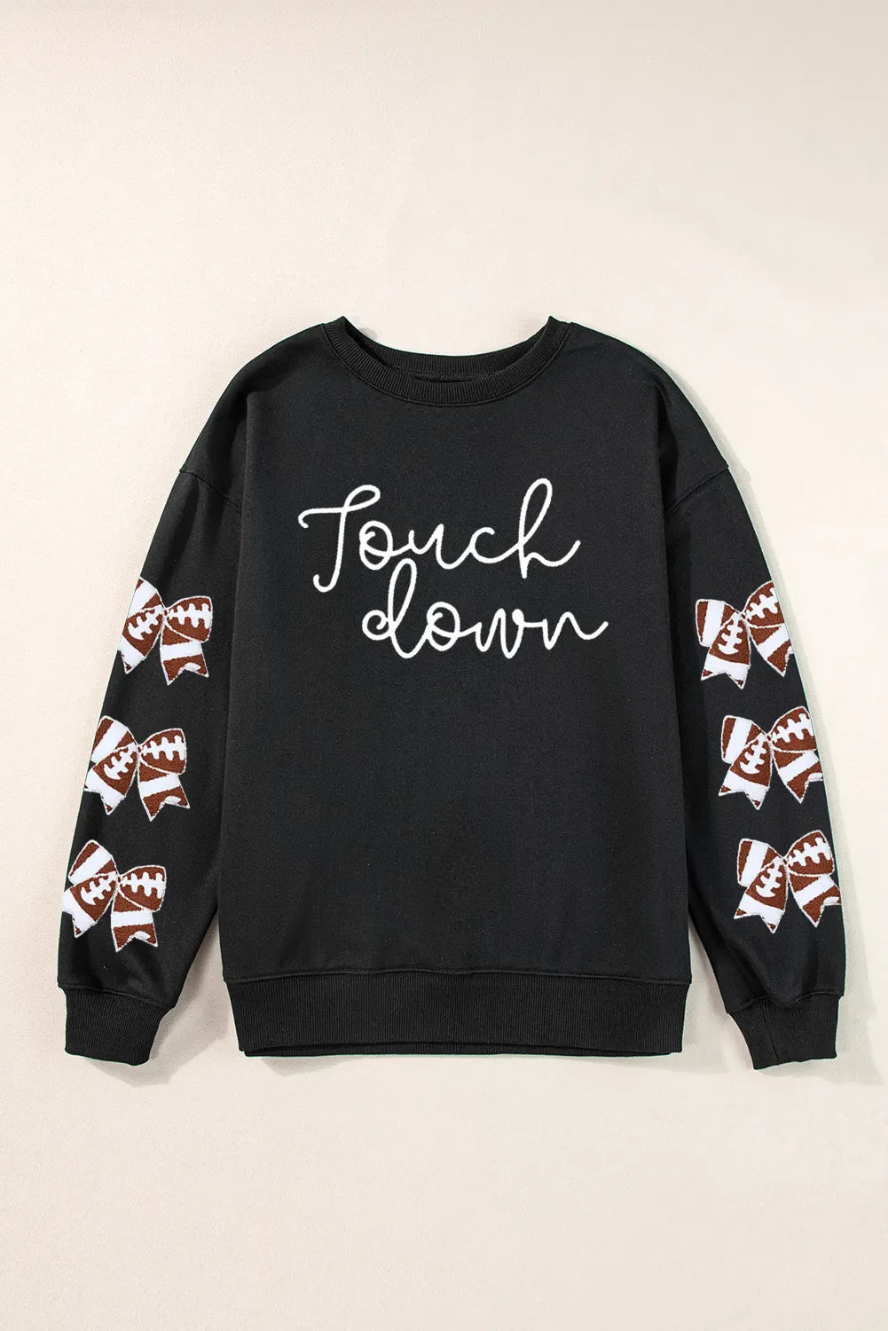 Sudadera de manga larga con diseño de lazo y letras estampadas