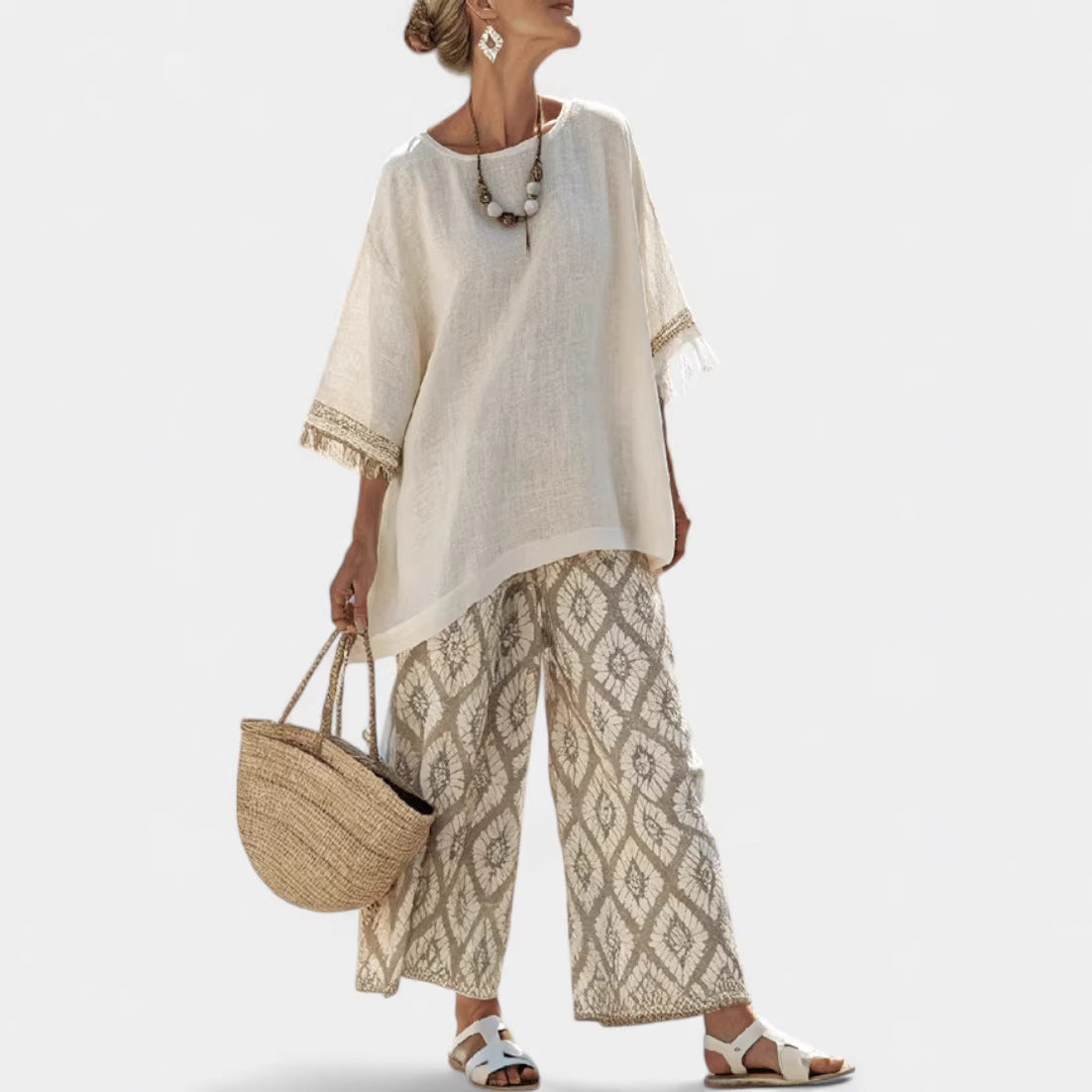 Women’s Beach Vacation Two Piece Set – Loose Summer Outfit