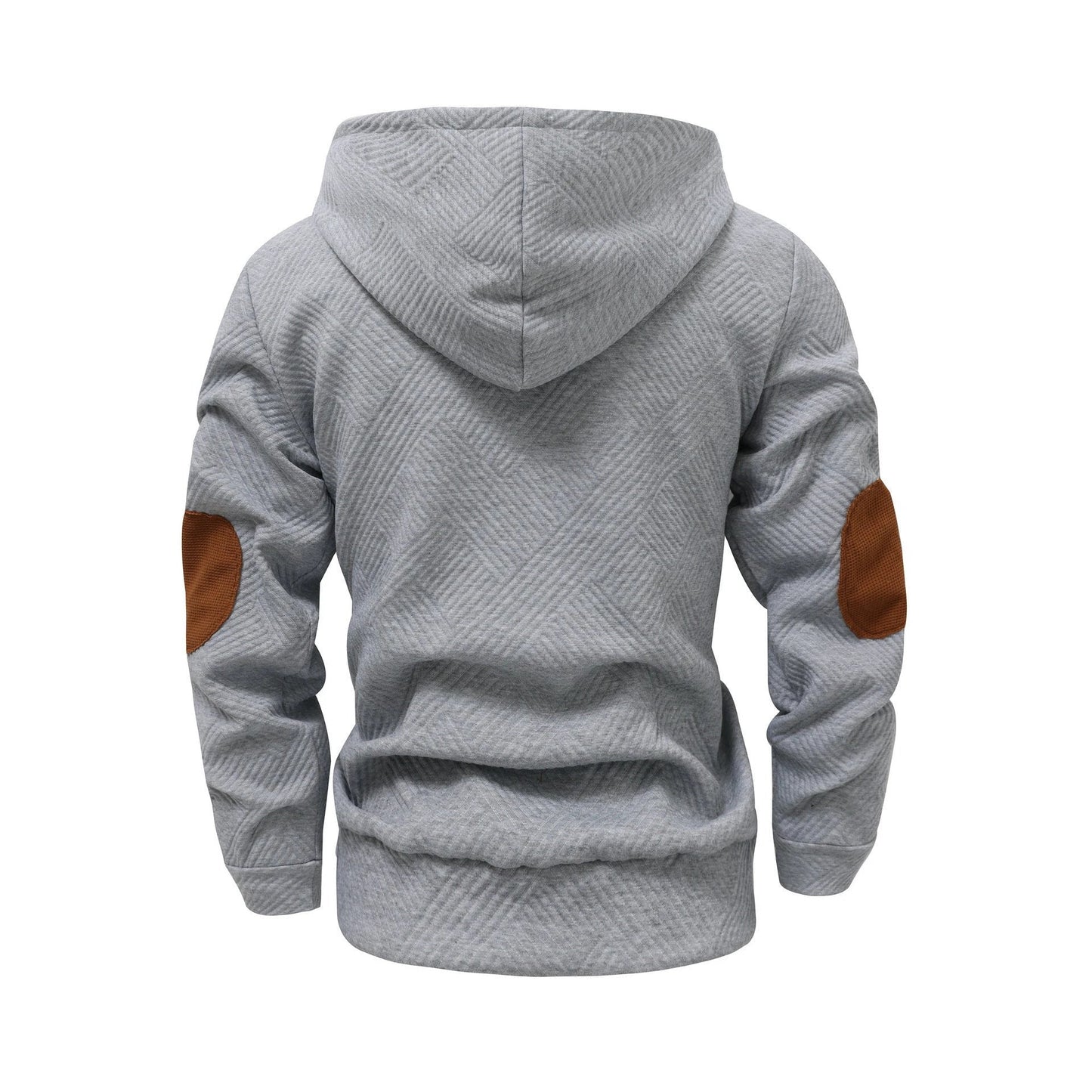 Men's Solid Color Loose Jacquard Hooded Sweater