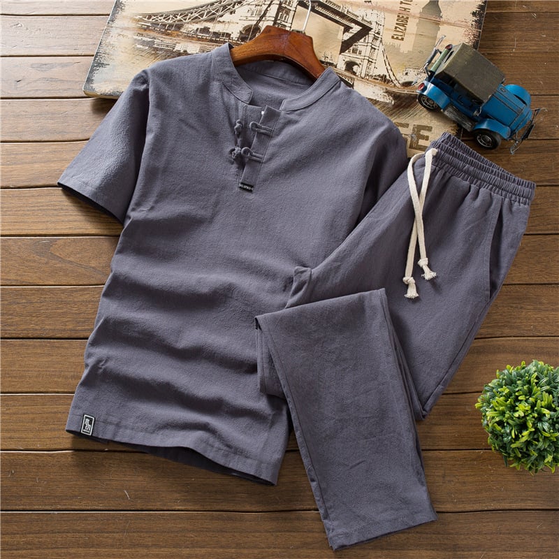 Chinese Style Short-Sleeved Linen Summer T-Shirt