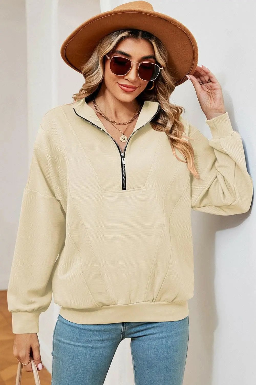 Trendsi Half-Zip Sweatshirt Women's — Casual Comfort Pullover