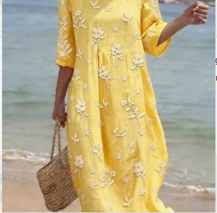 Women's Casual Printed Temperament Long Dress