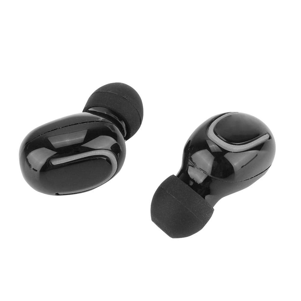 Serounder HBQ-Q32 Bluetooth 5.0 Earbuds TWS Lightable Headset True Wireless Earbud Stereo Headphone Auto-Pairing in-Ear Earbud with Charging Box for Phone Tablet Laptop for Sports(Black)