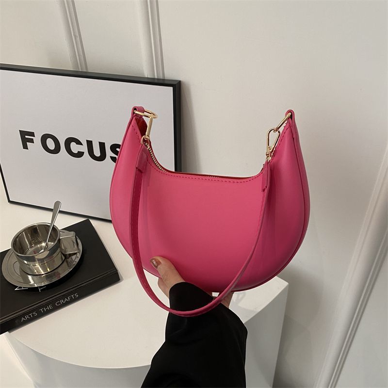 Niche Crescent New Simple All-Match Textured Shoulder Bag For Women