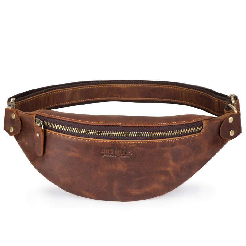 Men's Retro Leather Waist Crossbody Bag