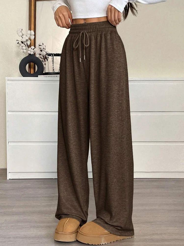 Solid Color Women's Clothes Casual Pants Loose Commuter Trousers