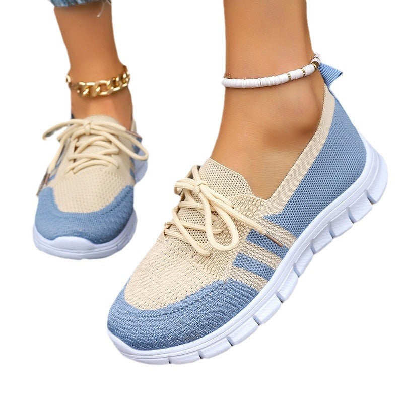 Women's Fly Woven Mesh Casual Lace-Up Flats