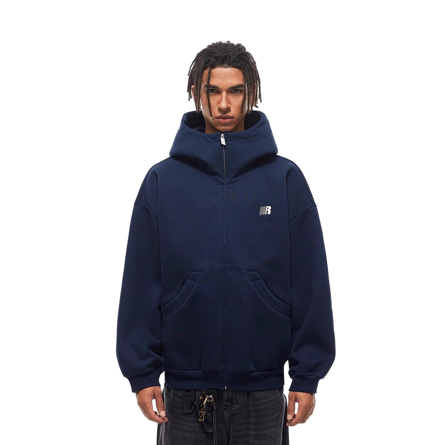 Heavyweight High-neck Air-layer Hooded Sweatshirt