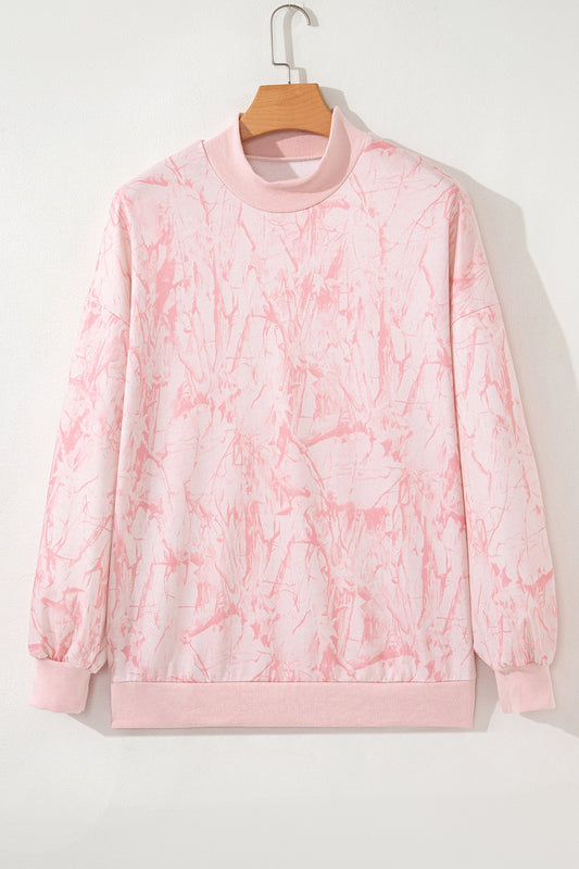 Sudadera holgada cuello alto camuflaje caqui