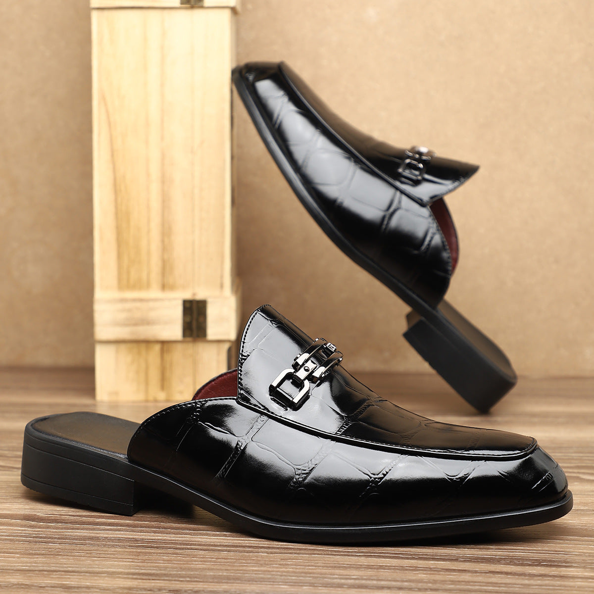 Men's Casual Leather Slippers