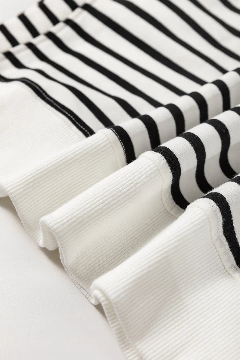 Pants Love Salve Black Stripe Raglan Women's Casual Sweatshirt: Daily Wear + Loose Fit