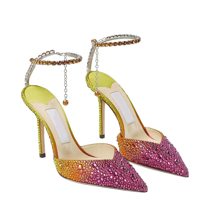 Gradient Crystal Fairy High Heels
