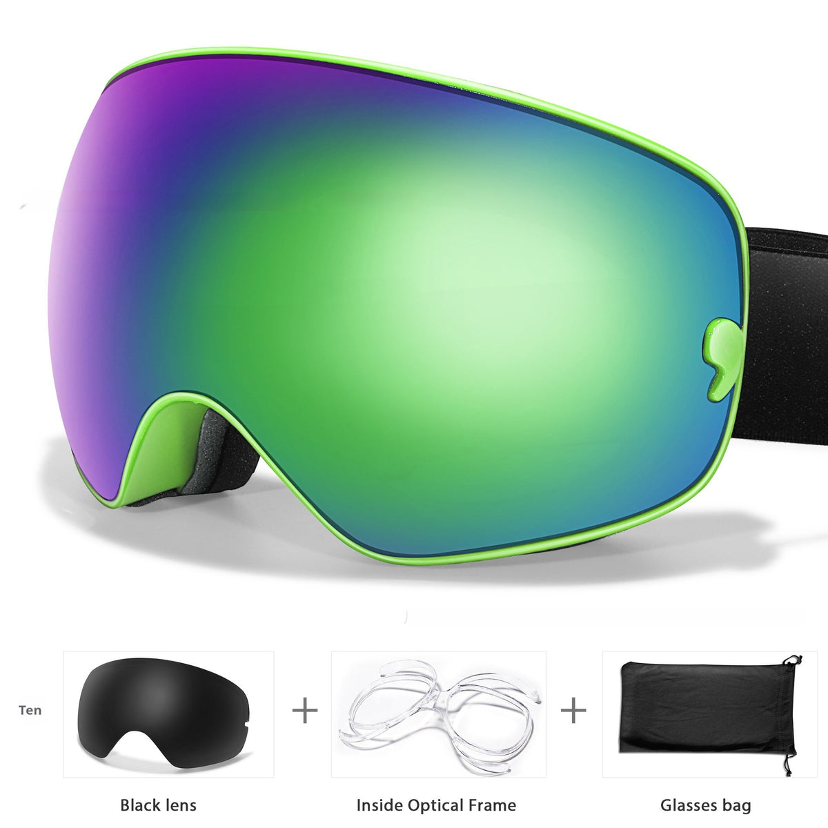 Men's And Women's Anti-fog Card Myopia Glasses Coated Large Spherical Eye Protection Ski Mountaineering Equipment