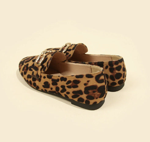 Women's Leopard Print Round-Toe Flats