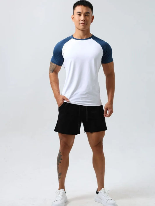 Camiseta de manga corta y cuello redondo de talla grande para hombre