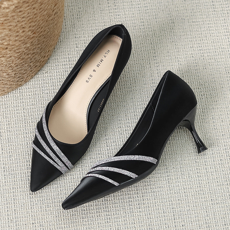 Zapatos de Mujer Elegantes de Tacón de Aguja Puntiagudo