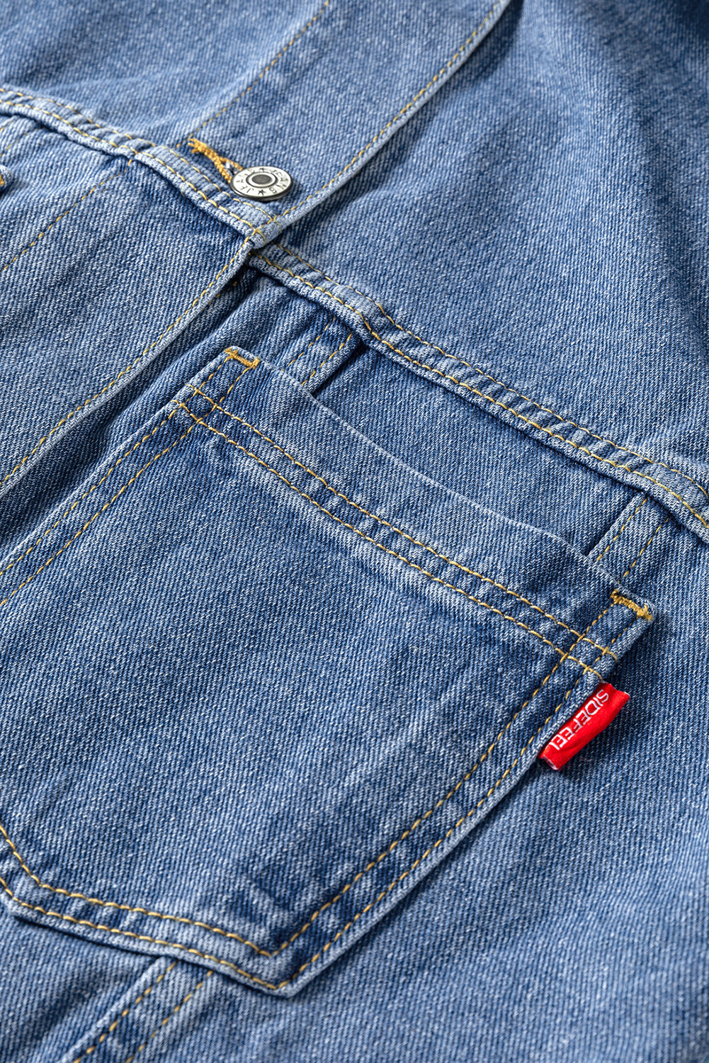 Chaqueta vaquera oversize con bolsillo, lavada a la piedra, a rayas azules