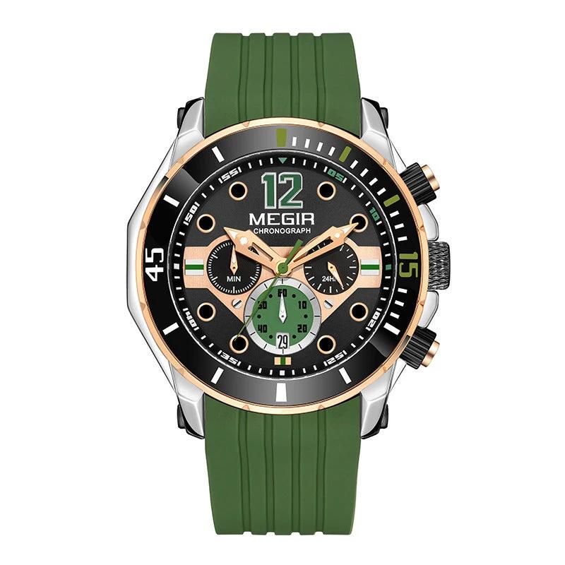 Multifunctional Timing Luminous Waterproof Silicone Sports Watch For Men