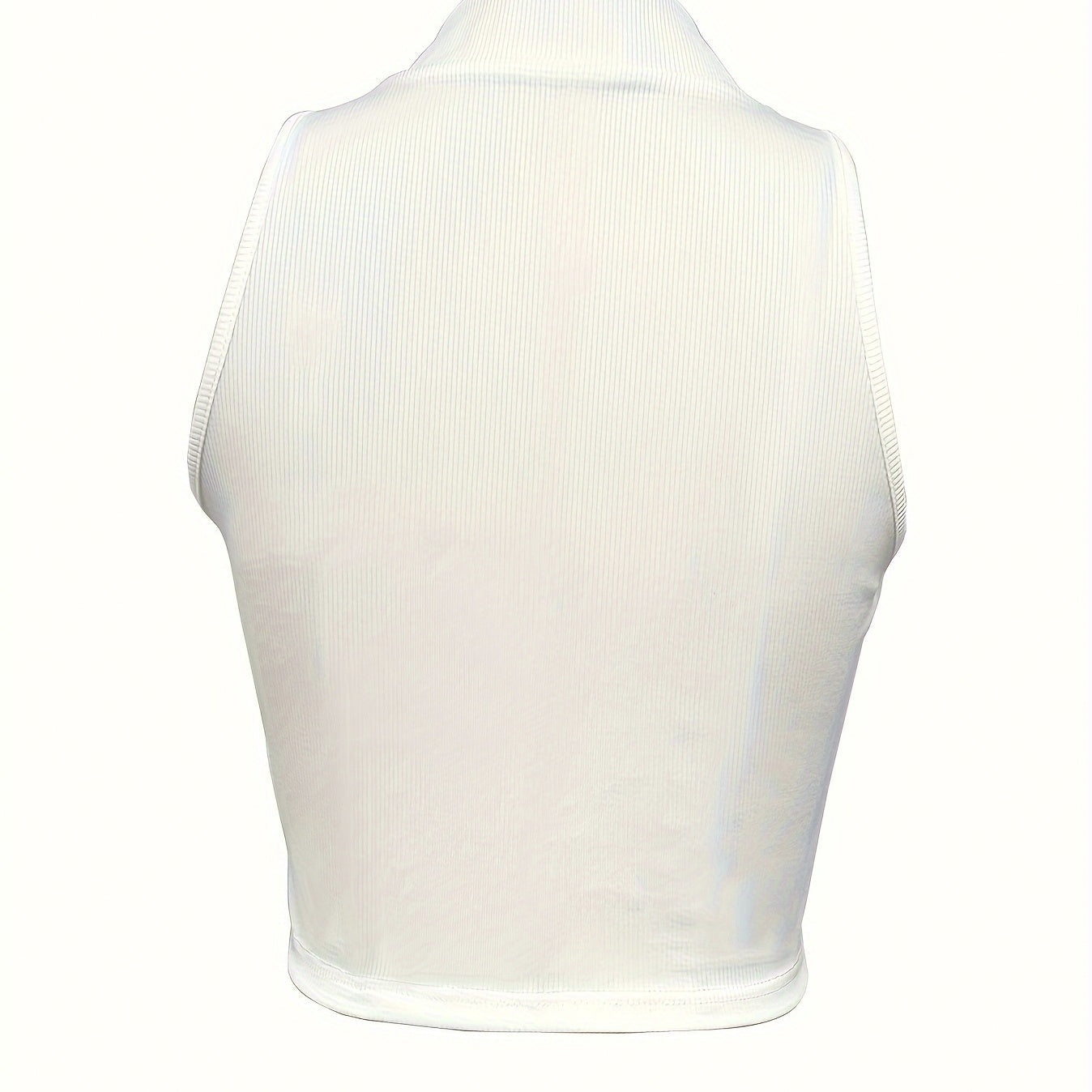 Camisola de canalé con cuello en V y cremallera para mujer