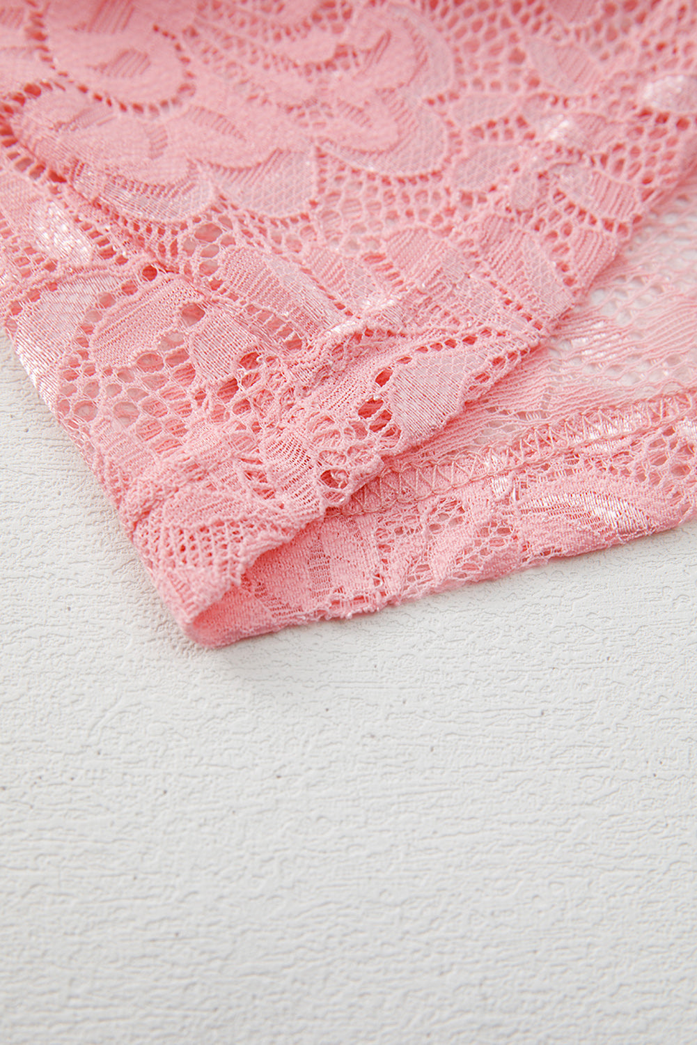 Top transparente de manga larga con encaje floral Blossom
