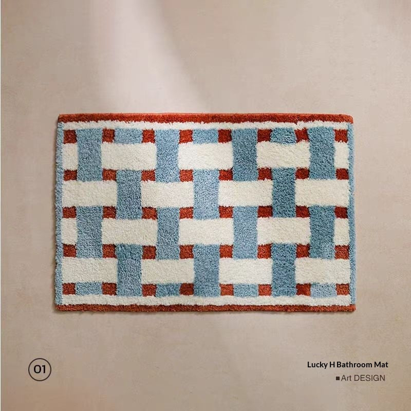 Water-absorbent Non-slip Geometric Lattice Floor Mat