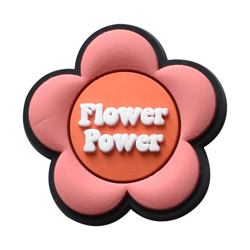 Peace Love Hole Shoes Accessories PVC Shoe Buckle