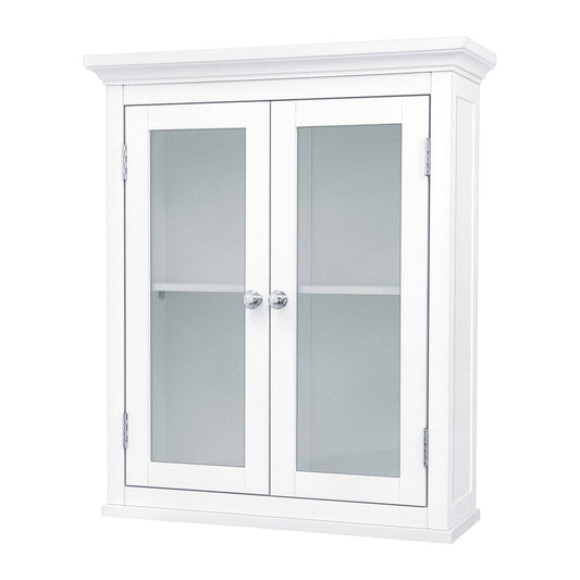Clásico mueble de baño de pared de 2 puertas con acabado blanco