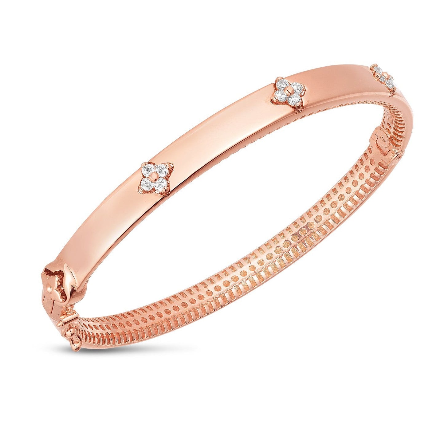 14k Rose Gold Trilogy Diamond Bangle (5.40 mm)