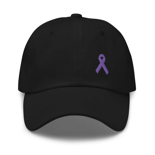 Gorra de concientización sobre el cáncer y el Alzheimer con lazo morado