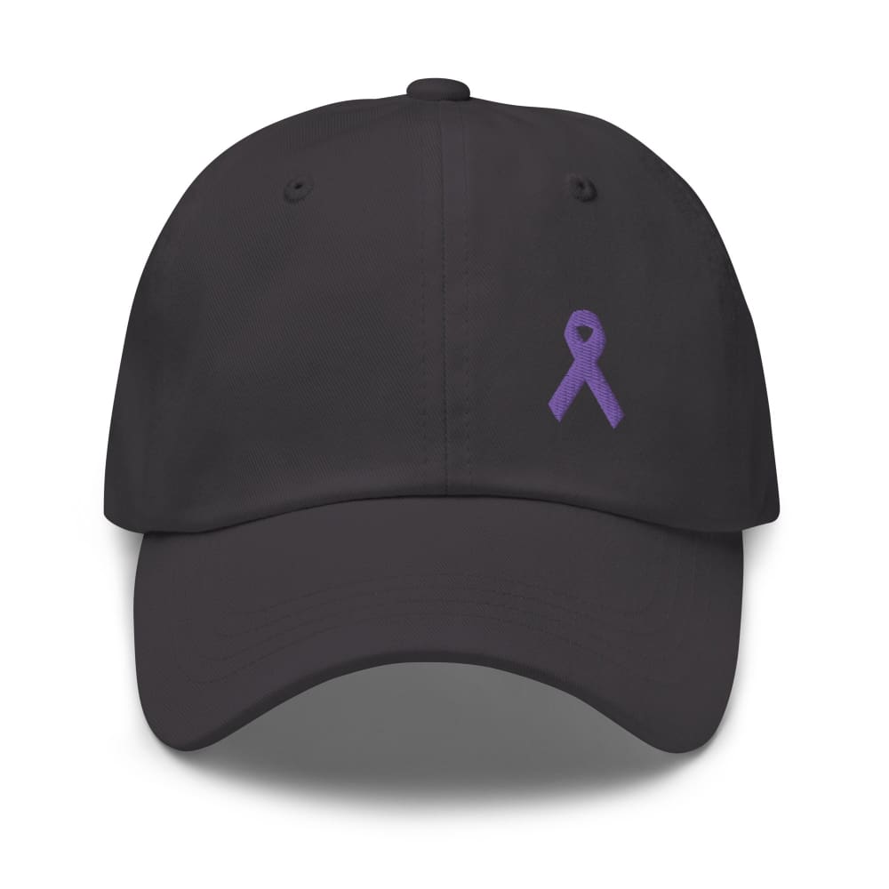Cancer Awareness & Alzheimer's Awareness Hat with Purple Ribbon