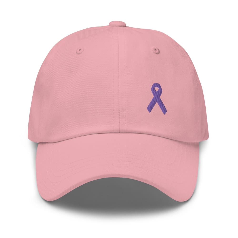 Cancer Awareness & Alzheimer's Awareness Hat with Purple Ribbon