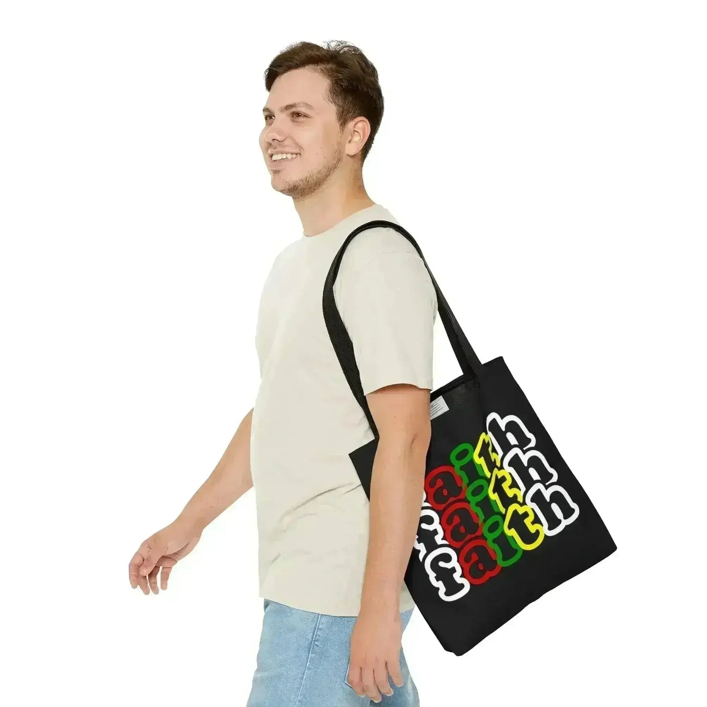 Large Tote Bag Faith Christian Inspiration Biblical Motivation Print