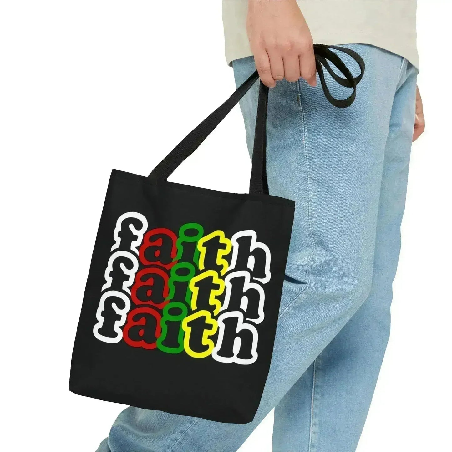Large Tote Bag Faith Christian Inspiration Biblical Motivation Print