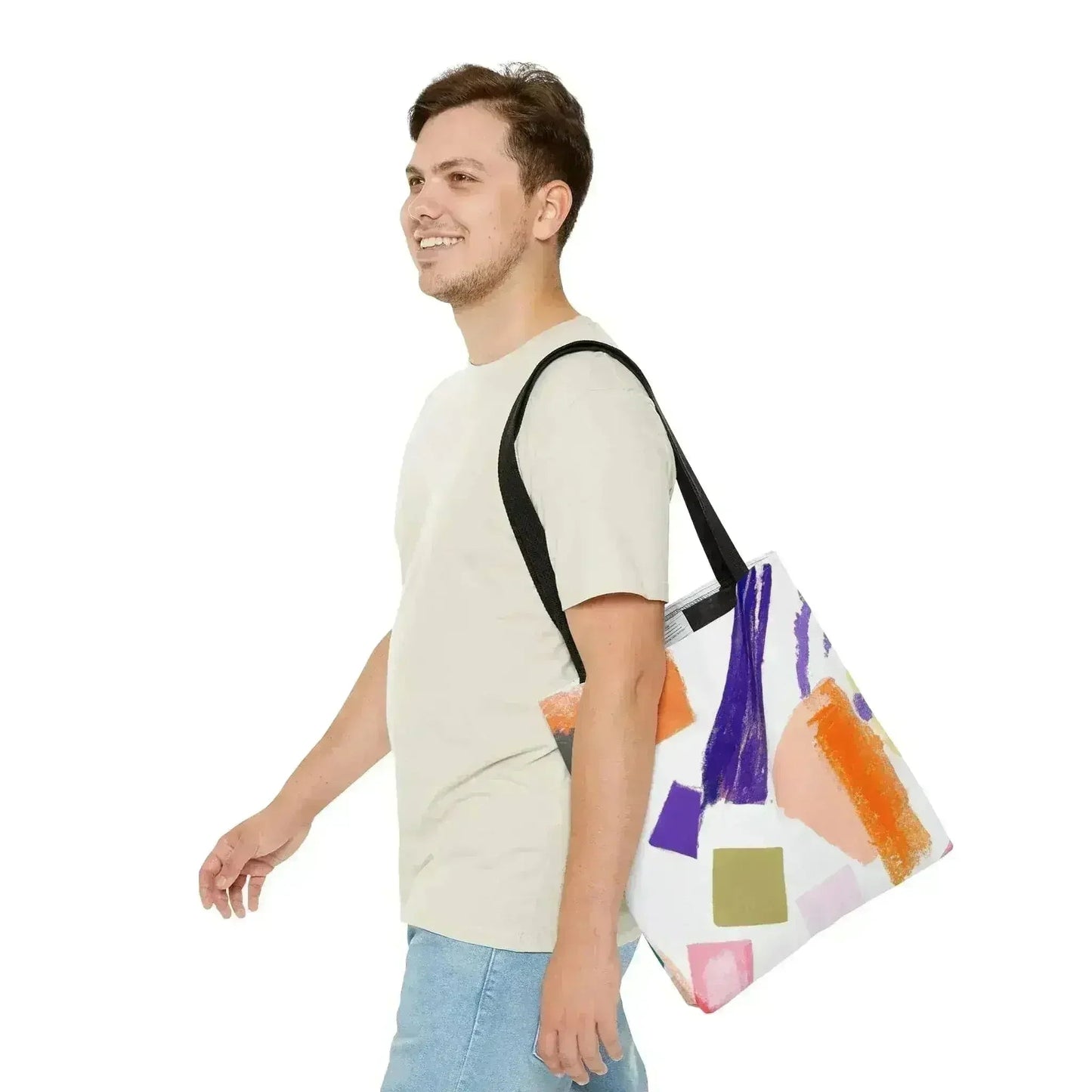 Large Tote Bag Pastel Pattern
