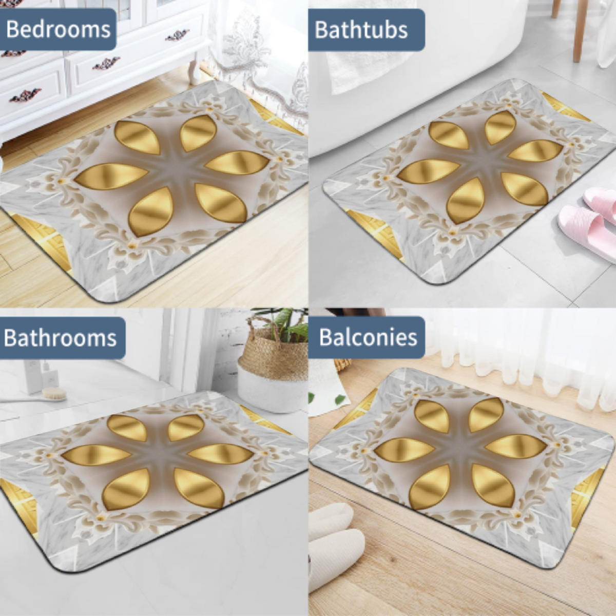 Golden Design Diatomaceous Earth Bath Mat | Ships from USA