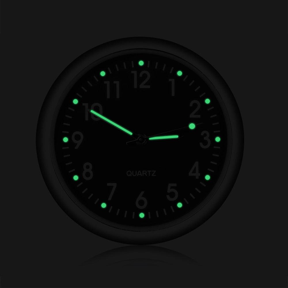 Car Clock Luminous Mini Automobiles Internal Stick-On Luminous Quartz Analog Watch Universal Pocket Mini Stick-On Clock for Car Boat Bike Home Digital Watch Mechanics Quartz Clocks Auto Ornament Car Accessories Gifts