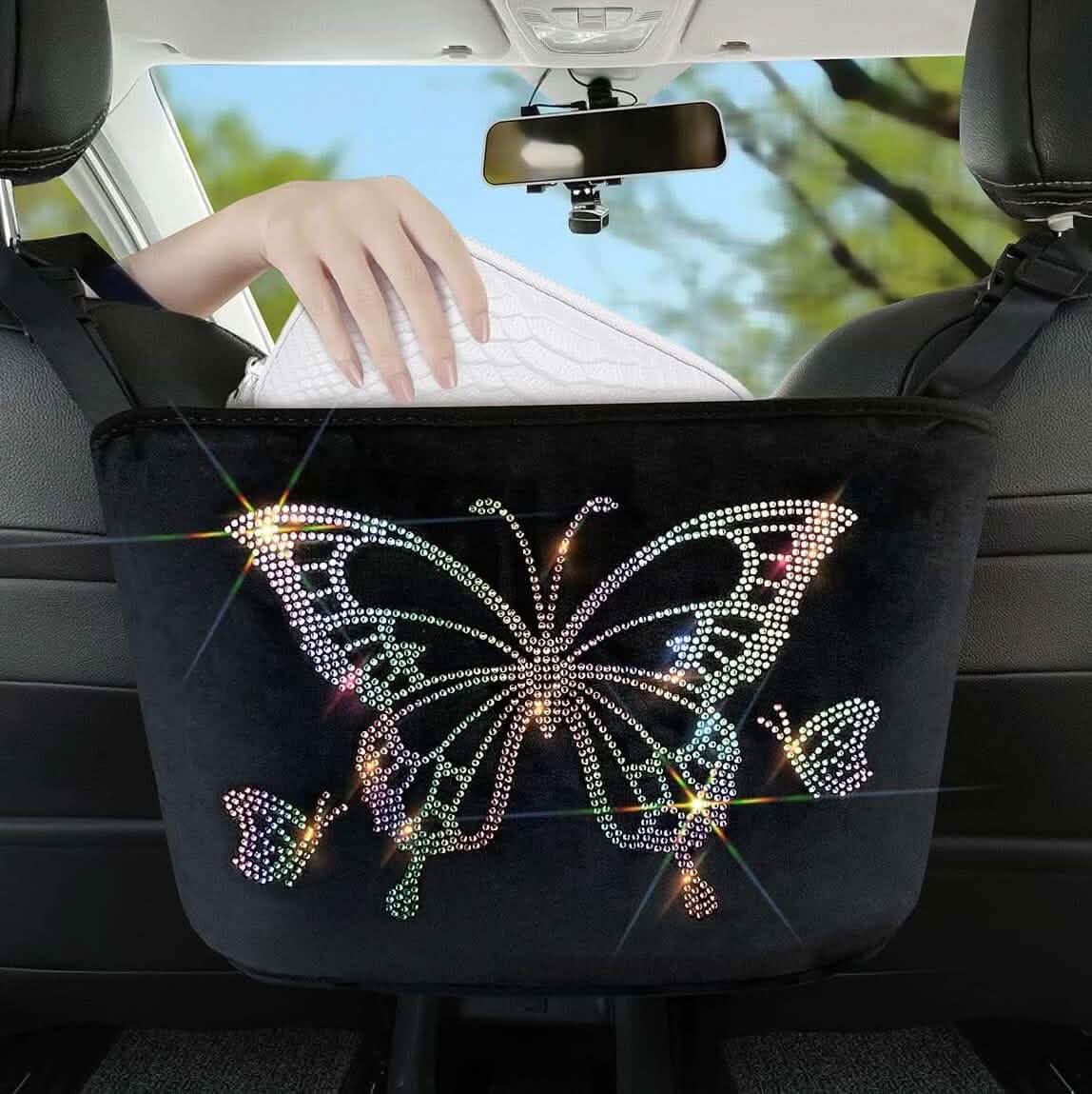 Car Net Backseat Pocket Handbag Holder and Organizer Between Seats