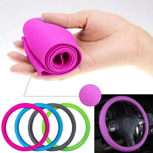 Car Styling Universal Car Silicone Steering Wheel Glove Cover Texture Soft Multi Color Soft Silicon Car Steering Wheel Cover Ethnic Style Car Accessories Steering Wheel Covers Anti Skid Better Grips Steering Wheel Cover Women Steering Wheel Accessories