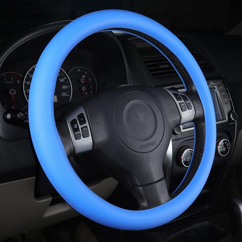 Car Styling Universal Car Silicone Steering Wheel Glove Cover Texture Soft Multi Color Soft Silicon Car Steering Wheel Cover Ethnic Style Car Accessories Steering Wheel Covers Anti Skid Better Grips Steering Wheel Cover Women Steering Wheel Accessories