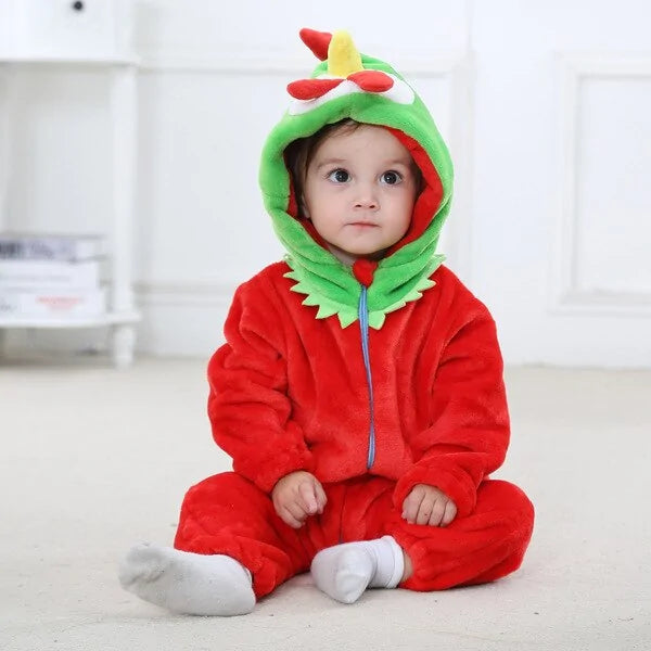 Cartoon Flannel Baby Rompers - # BAAA21110013