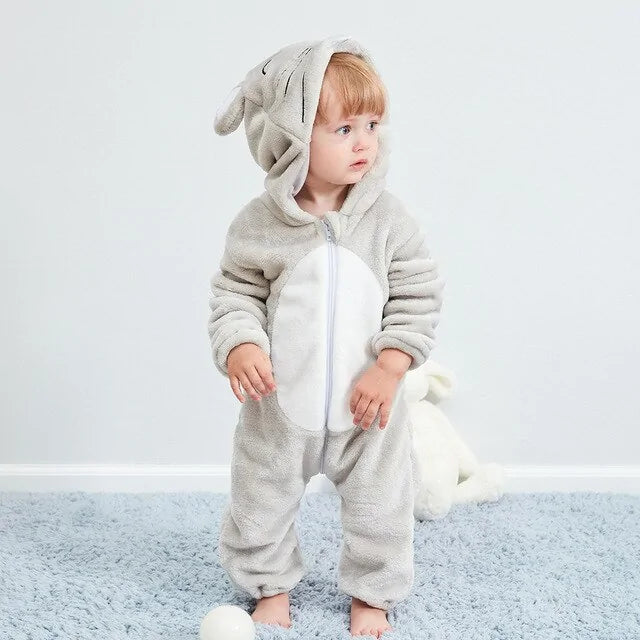 Cartoon Flannel Baby Rompers - # BAAA21110013