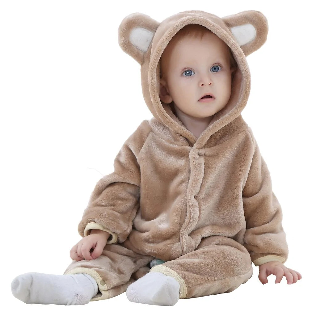 Cartoon Flannel Baby Rompers - # BAAA21110013